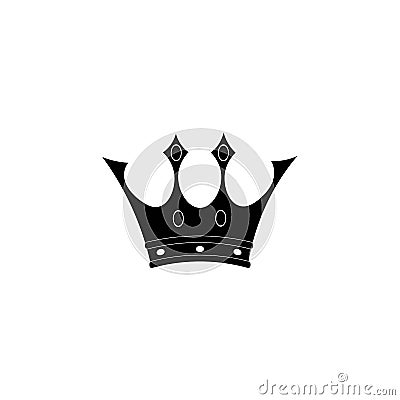 Black and white crown icon decor. The symbol of power. The sign of the king and queen. Vector Illustration